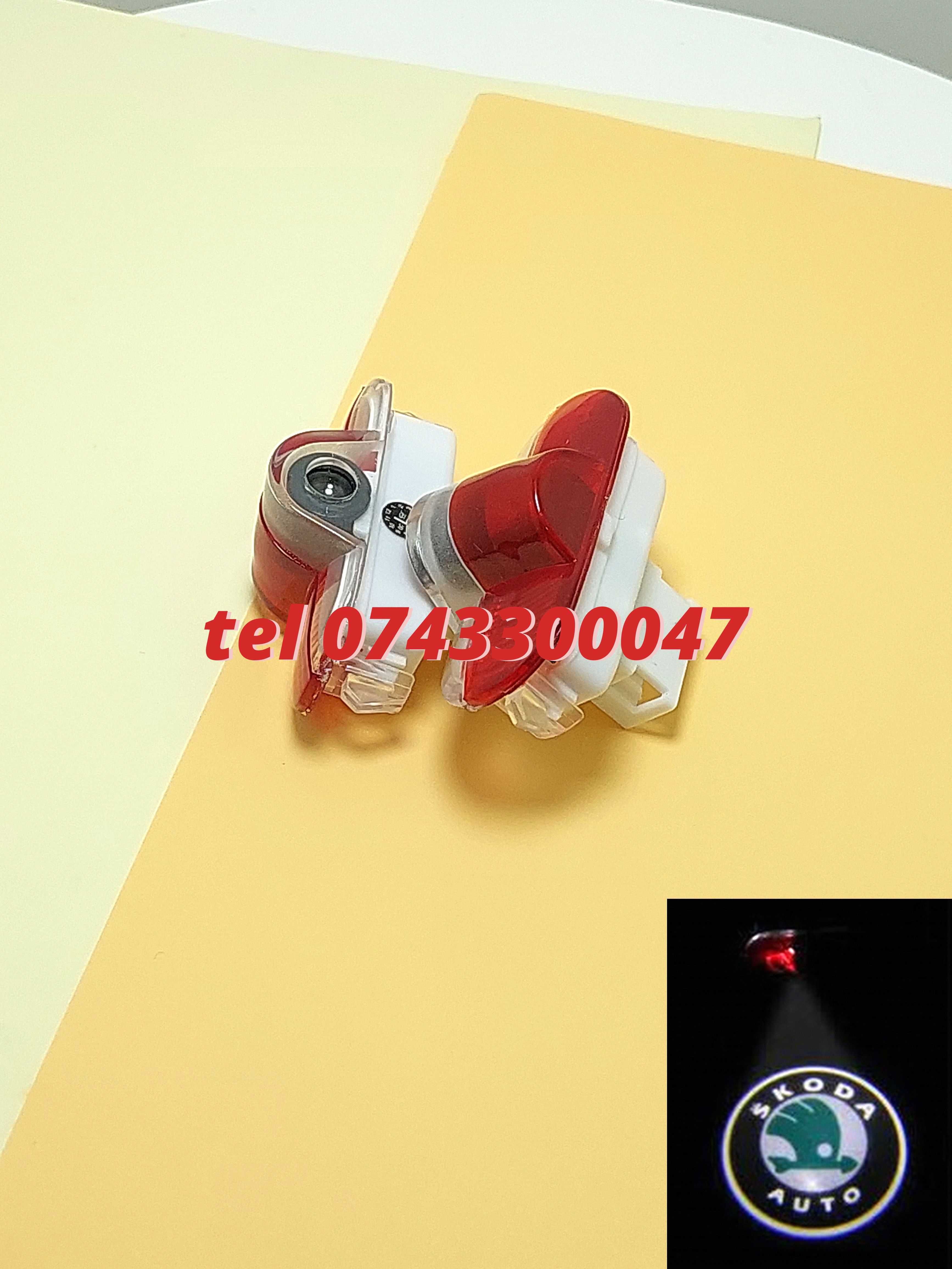 Set 2 Proiectoare Cu Logo Dedicate Skoda Octavia