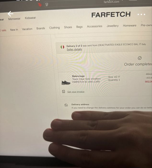 Balenciaga track navy blue clear sole 42