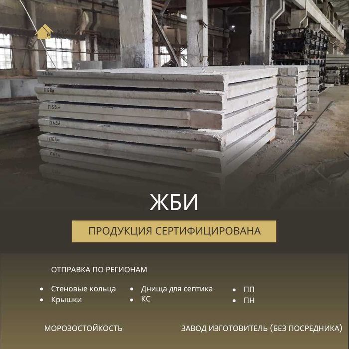 Железобетонные стеновые кольца колодец септик ЖБИ КС, ПП, ПН.