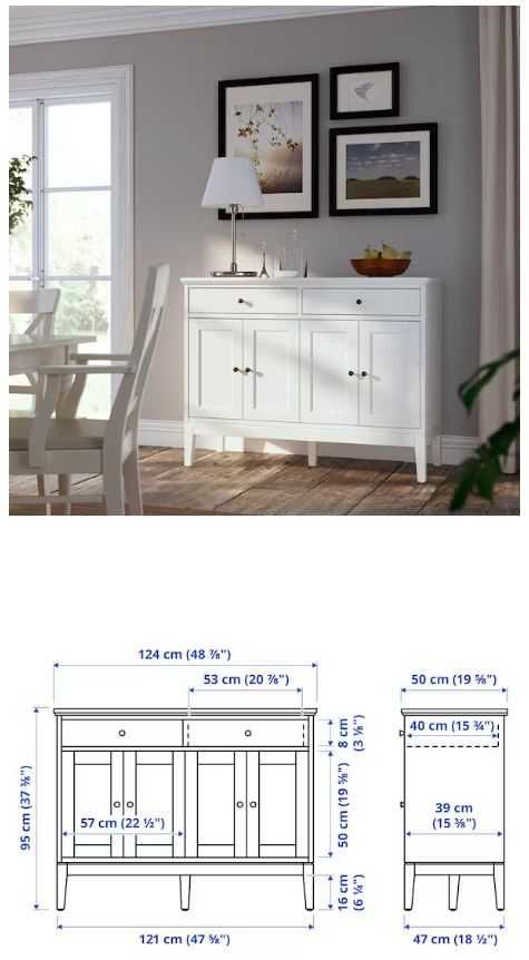 Vand comoda/bufet Ikea Idanas, ca nou, alb. Timisoara. 124x50x95 cm