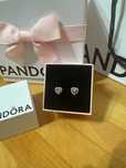Cercei Pandora inima roz argint