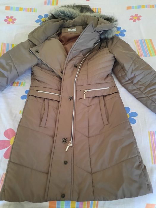Geacă maro de iarnă damă Pióro Fashion