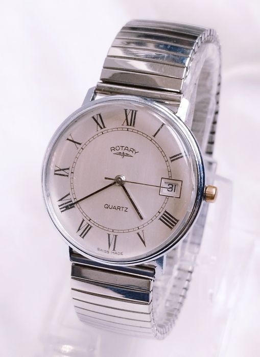 Ceas de damă Rotary cu quartz, din otel inoxidabil.