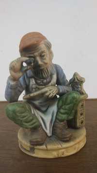Ретро Белгийска керамична статуетка Стария Часовникар