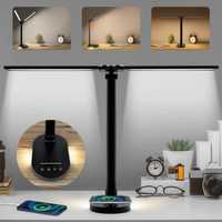 lampa led birou 5 culori incarcator wireless