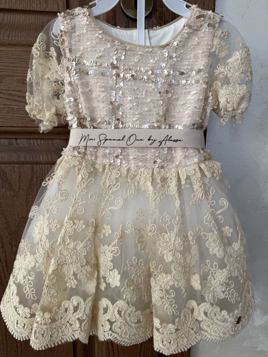 Рокли от букле и дантела Alessa за мама (S) и дъщеря (86cm)