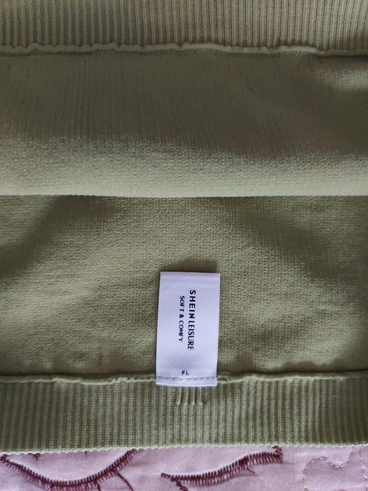 Set Shein sutien și chiloți tricotați fără cusături, culoare verde - L