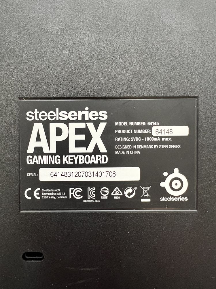 Steelseries Apex gaming keyboard