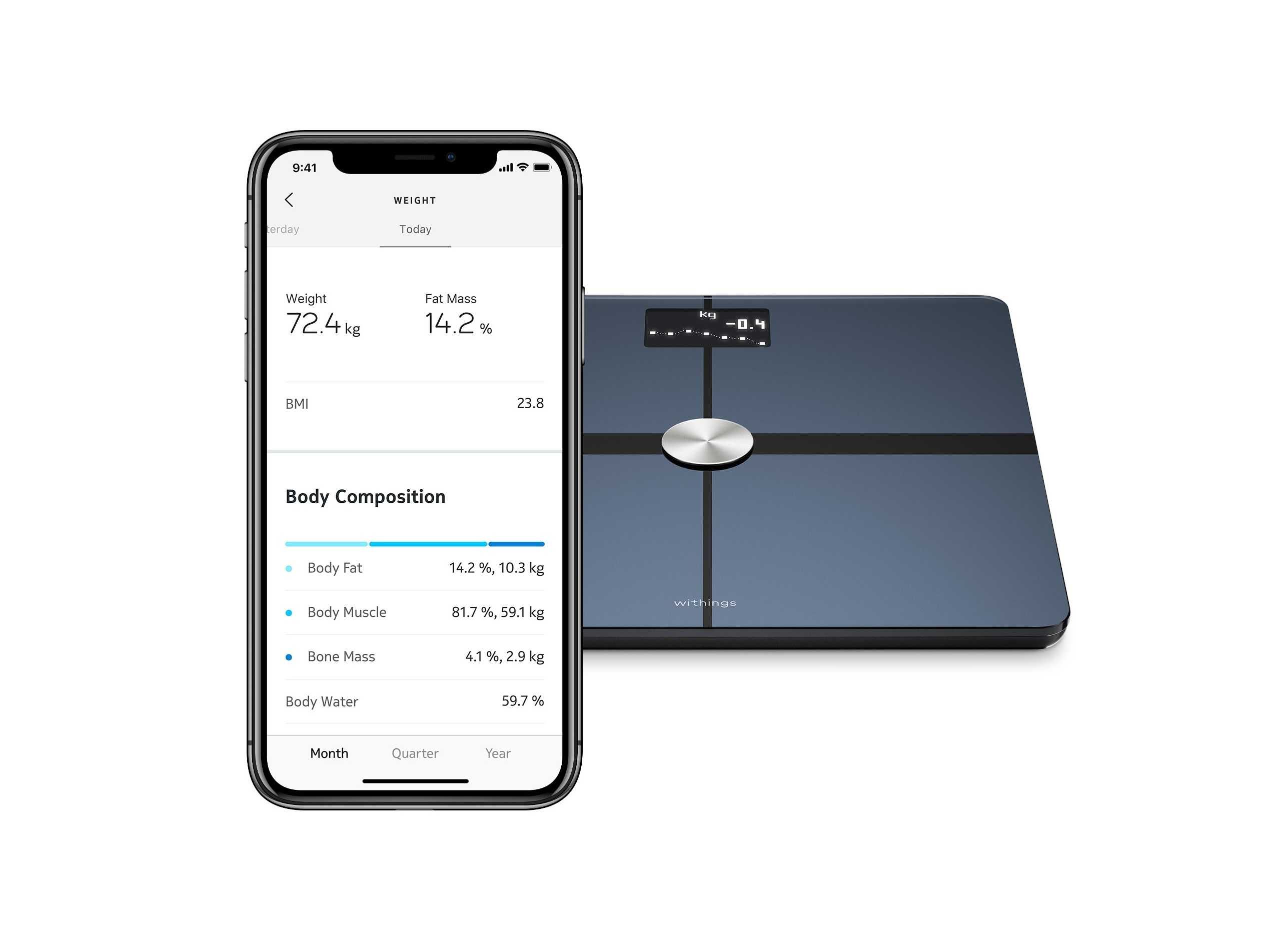 Cantar inteligent Withings Body+ WBS05, Bmi-Wi-fi-180 Kg, NEGOCIABIL