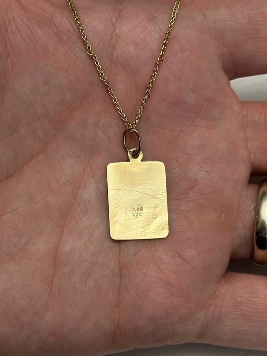 LANT + PANDANTIV AUR 14K - Placuta Zodia Varsator - 4.2g - 385lei/gr.