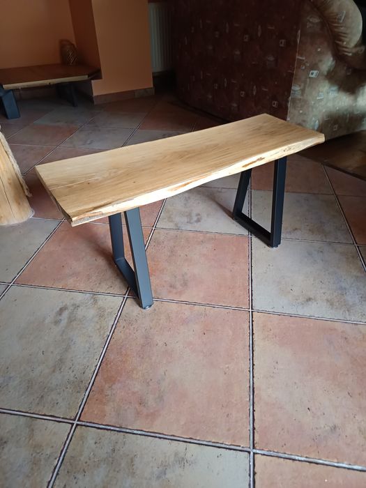 Masa cafea stejar cu picioare metalice reglabile