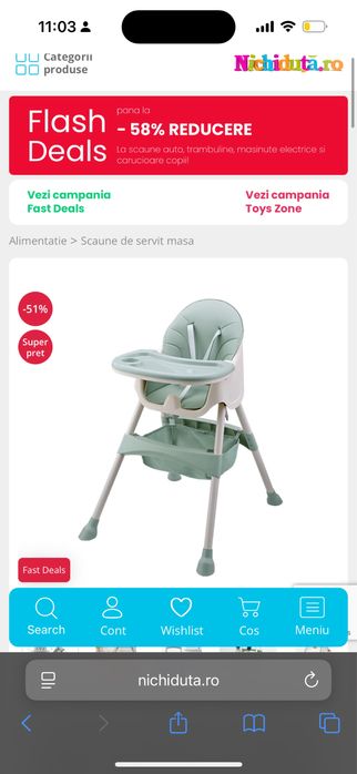 Scaun de masa pentru copii