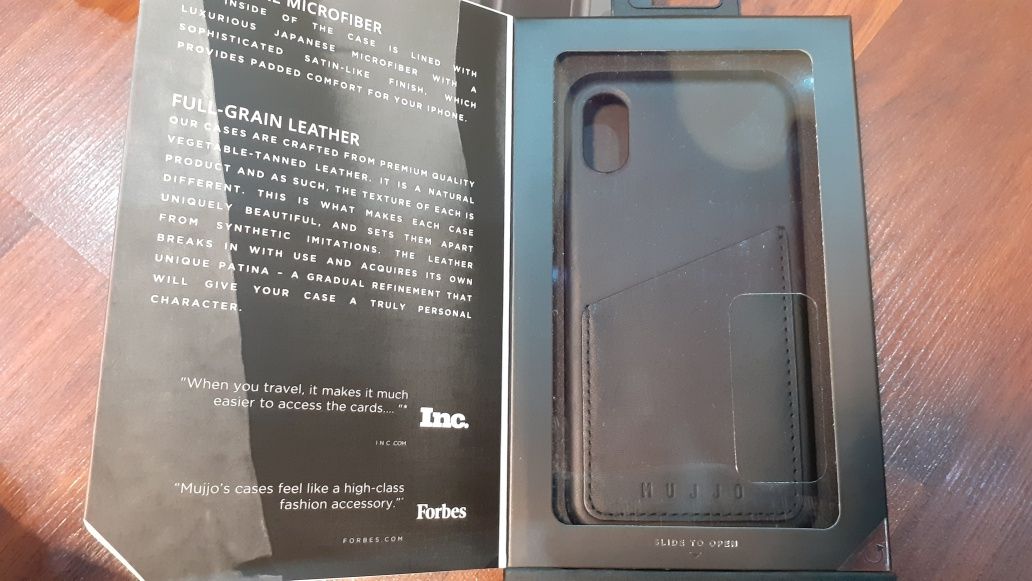 Husa iPhone X full leather wallet,  MUJJO