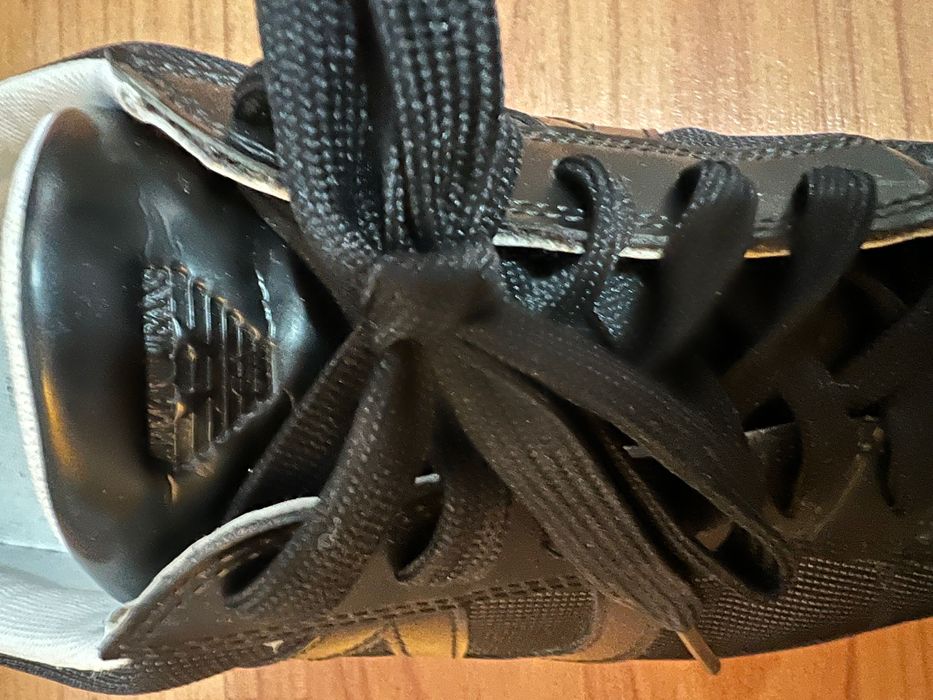 Оригинални кожени мъжки обувки Armani Jeans, черни, номер 42