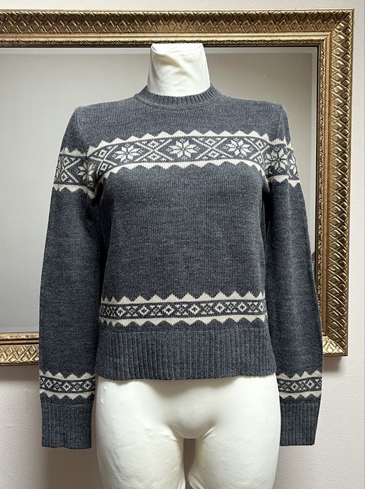 Pulover cu motiv festiv, 100% lână, Stefanel