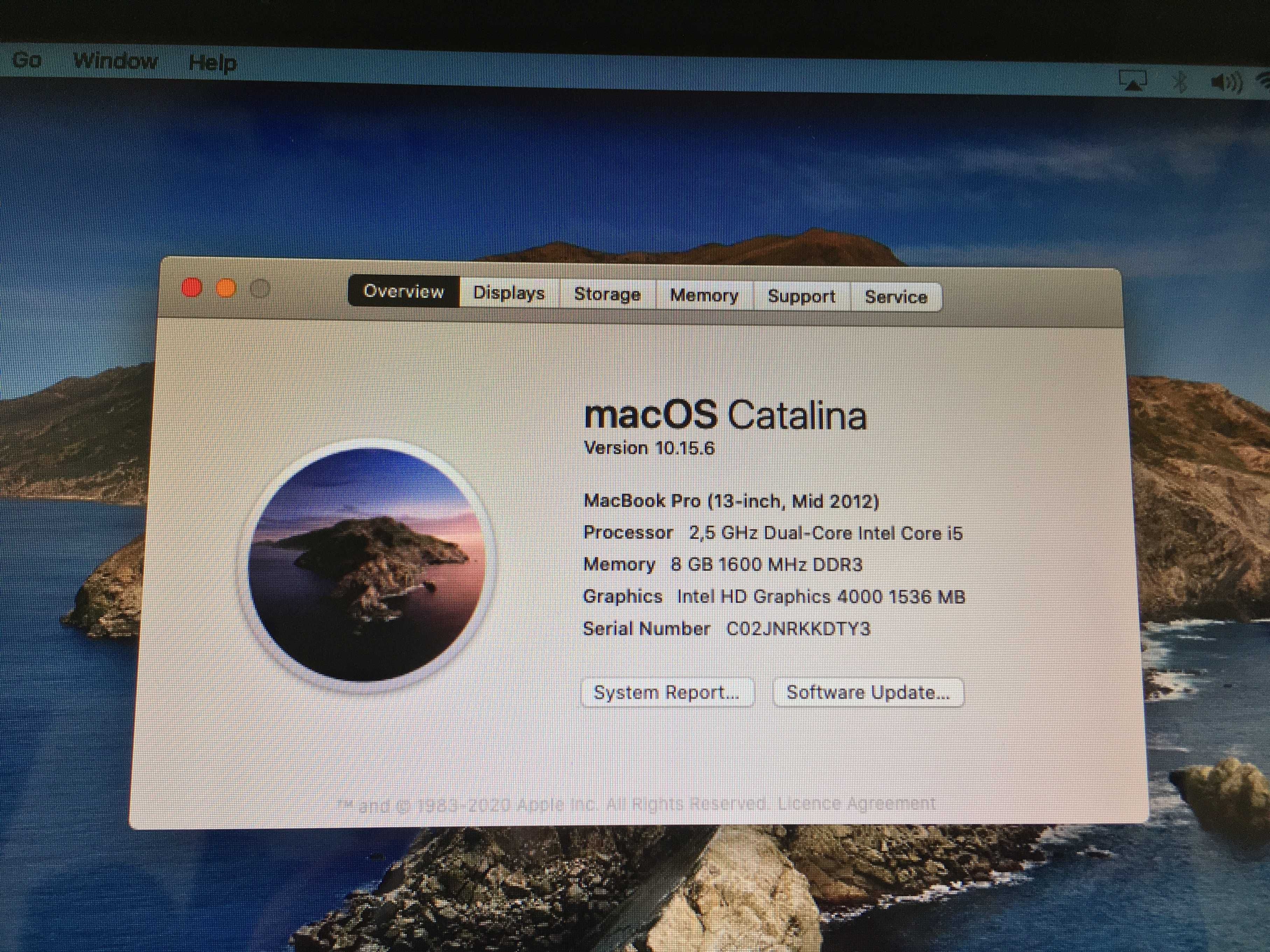 macbook pro 13" 2012, intel core i5-3210m 2.5 ghz, 8 gb ram ssd 128 gb