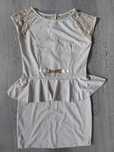 Rochie crem cu accesoriu in talie