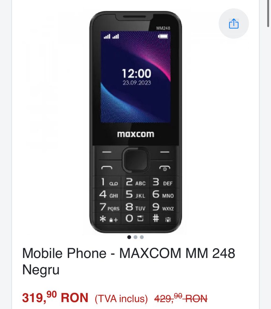 Telefon seniori maxcom cu garantie