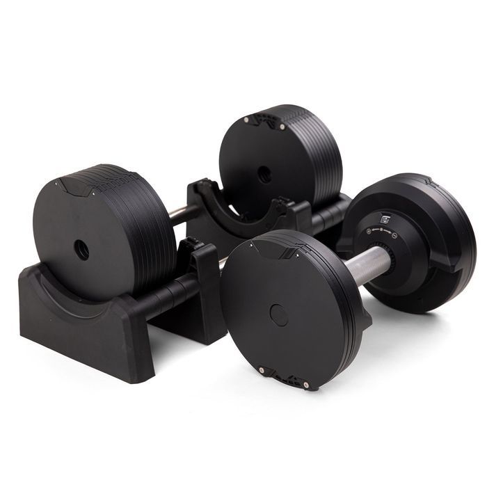 Set gantere ajustabile, Zoco Body Fit, greutate totala 65 KG,Negru