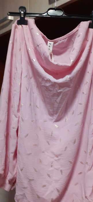 Bluza roz din panza topită