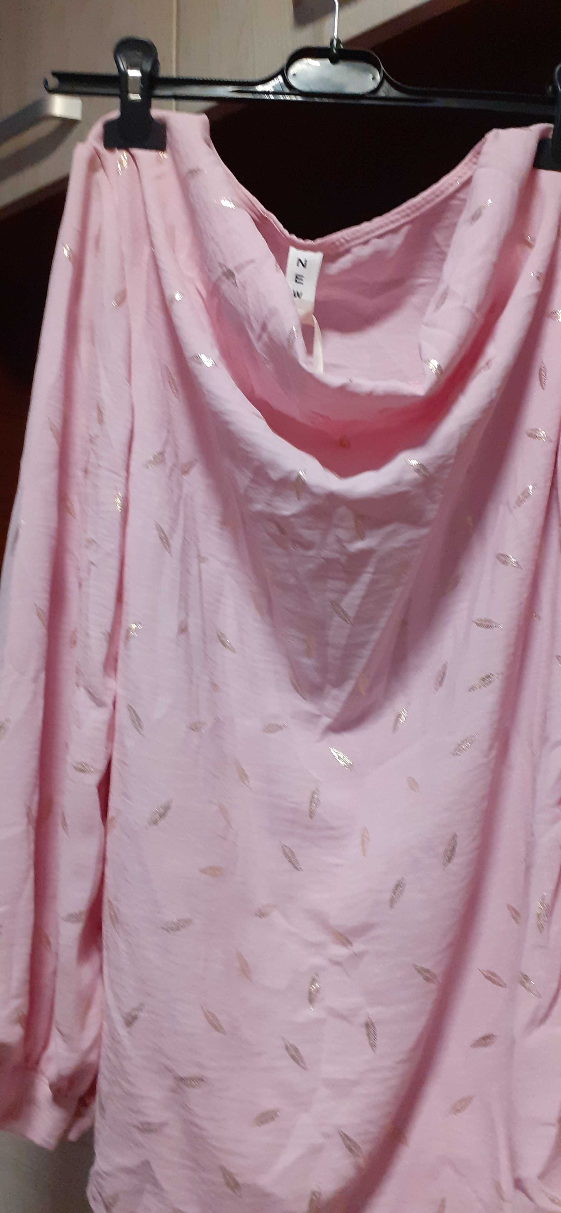 Bluza roz din panza topită