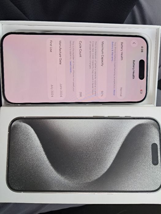 15 Pro 128Gb 92% Tiniq Usta ko'rmagan