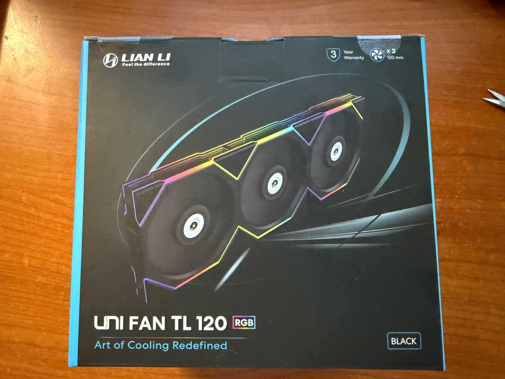 3х Вентилатори 120mm, Lian Li UNI FAN TL (G99.12TL3B.00) 4-pin,2600rpm