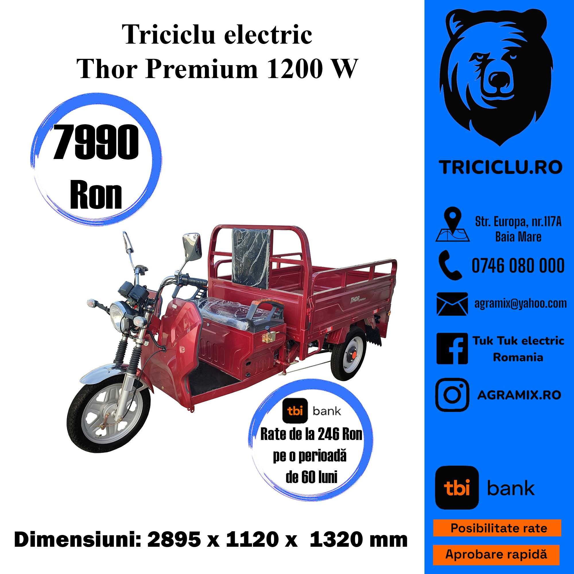 Triciclu Tuk-tuk Thor Premium omologat CIV  nou Agramix