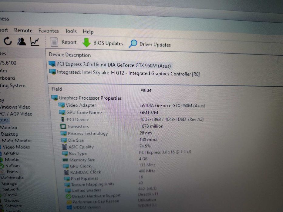 Asus ROG GL752 laptop