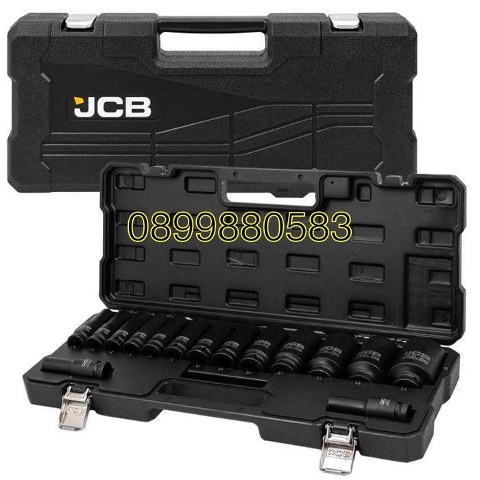 Дълбоки ударни вложки комплект 6-стенни 15части (10-36мм) JCB