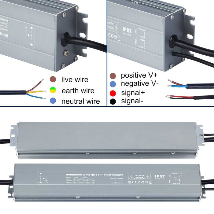 Driver LED 12V 200W Dimmabil IP67 Transformator Exterior