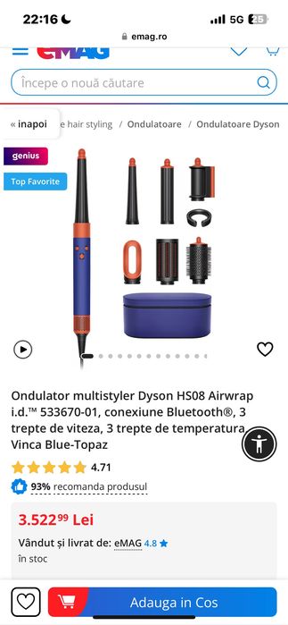 Dyson trusa coafat Ondulator de par