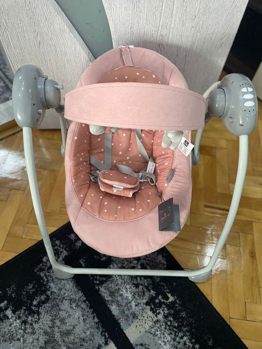 Lorelli Бебешка електрическа люлка Portofino Peach Beige Stars