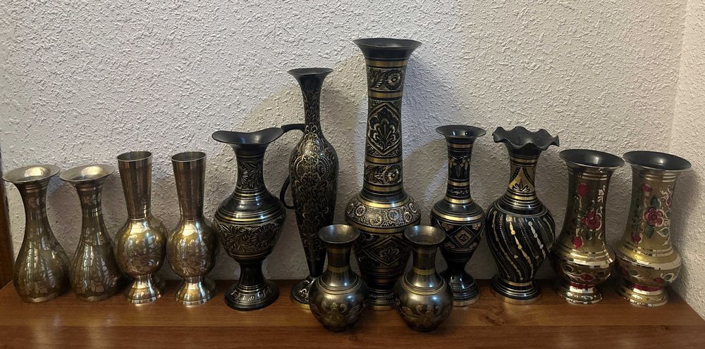 Старинные предметы Вазы Подсвечники Латунь