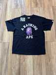 Bape Purple Head Logo Black T-shirt