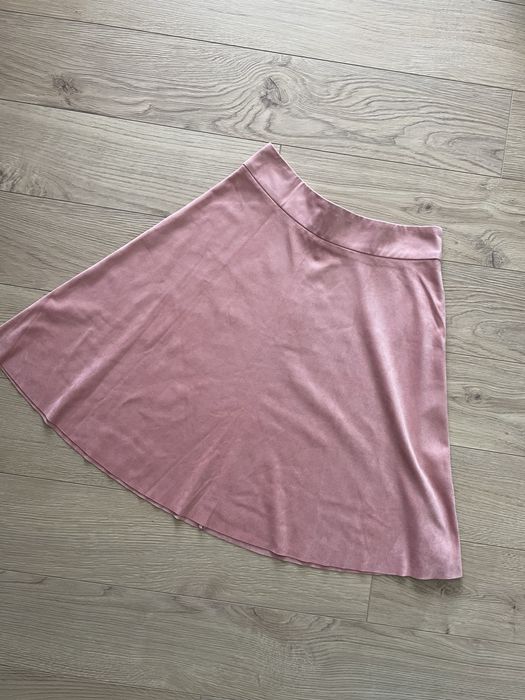 Fusta roz somon imitatie piele intoarsa, Orsay, marime 32