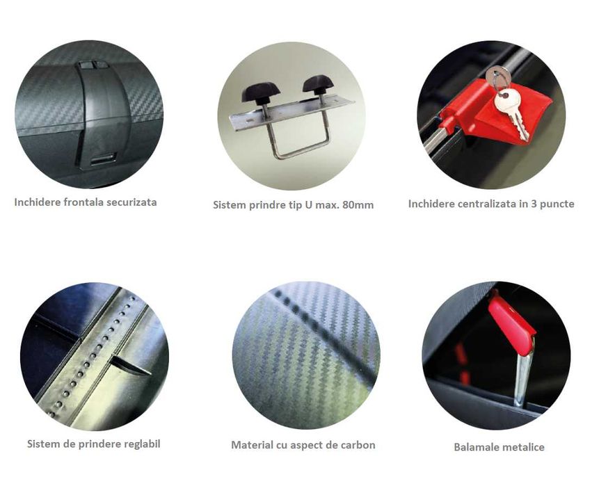 Cutie portbagaj ArtPlast Carbon Line, 400L, 169x79x37cm