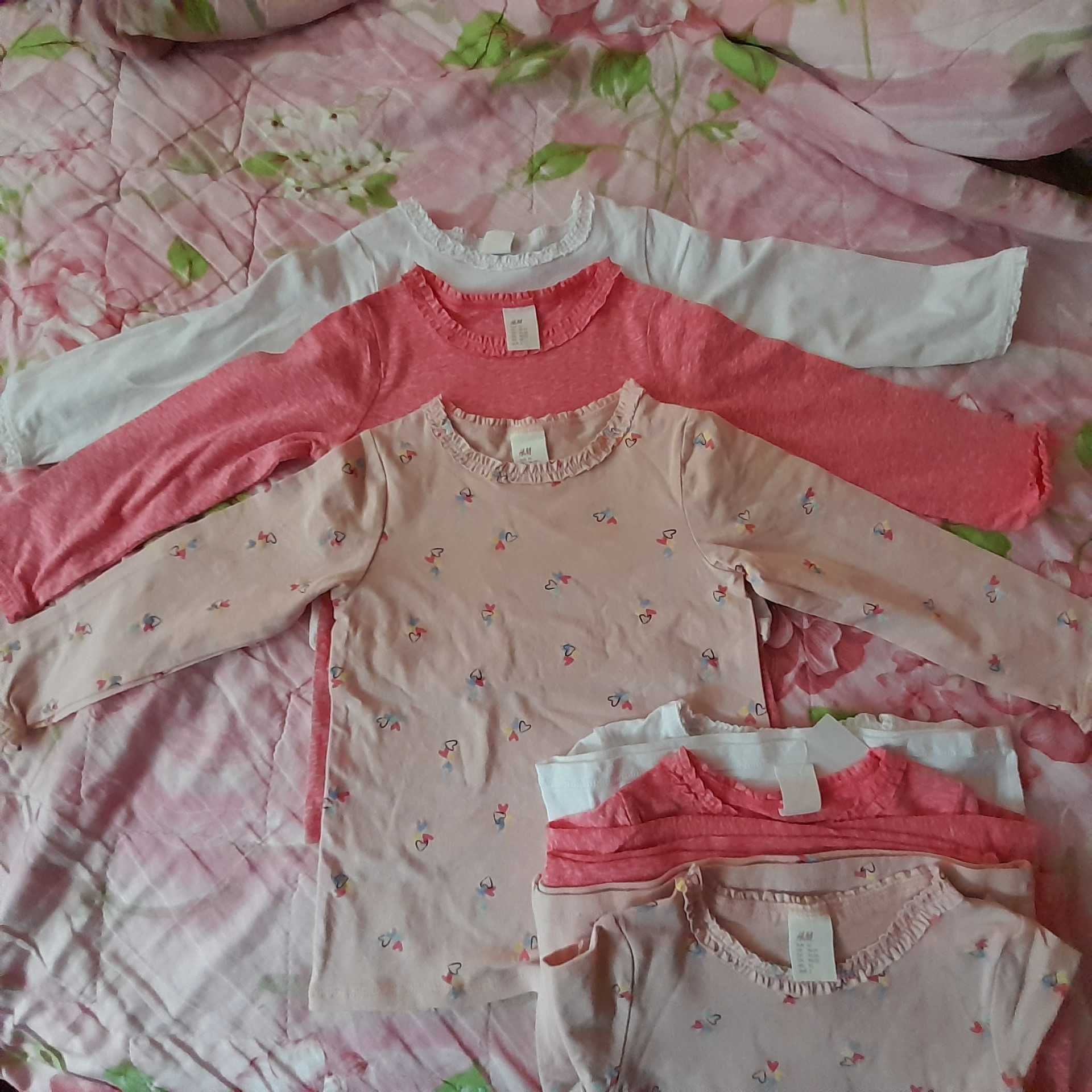 Детски дрешки за момичета нови блузи H&M,рокли по 2бр.92-98р-р 2-3год.