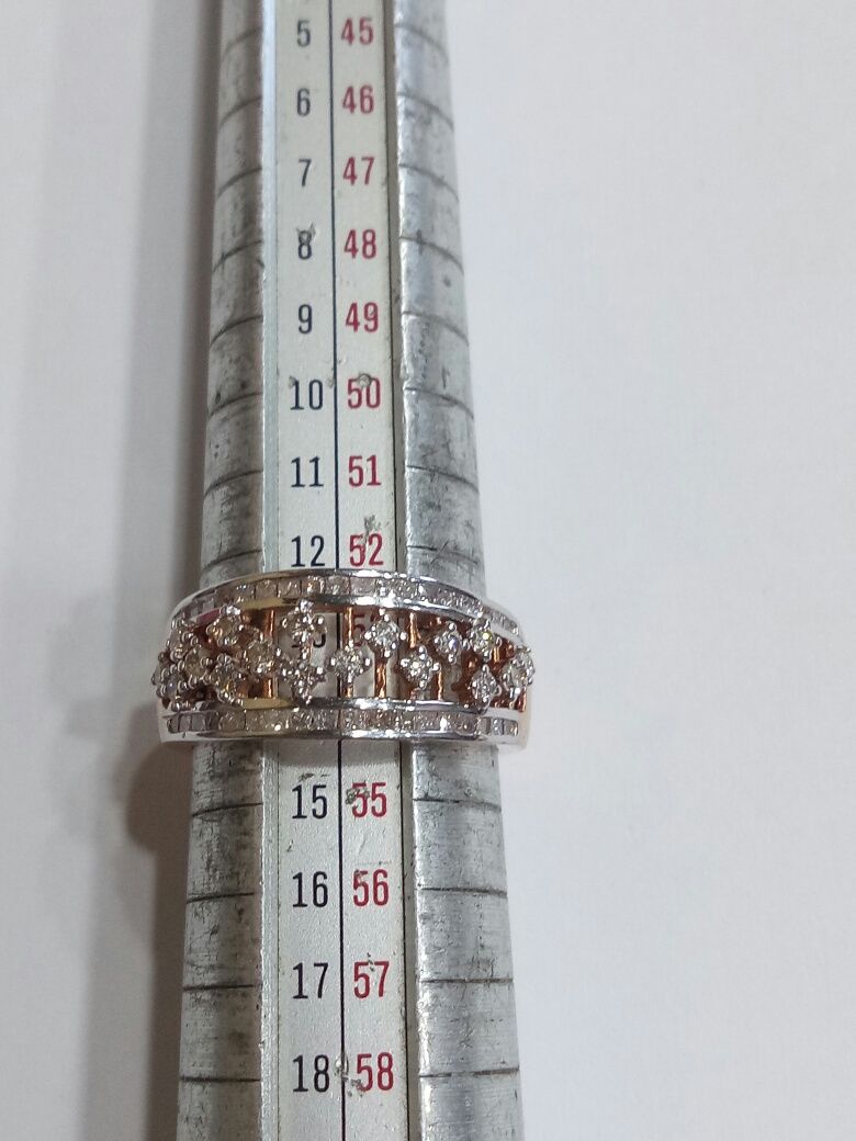 Vind inel deosebit din aur roze de 14kt cu diamante