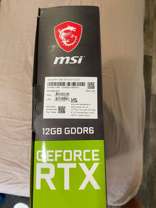 MSI GeForce RTX 3060 VENTUS 3X 12G OC