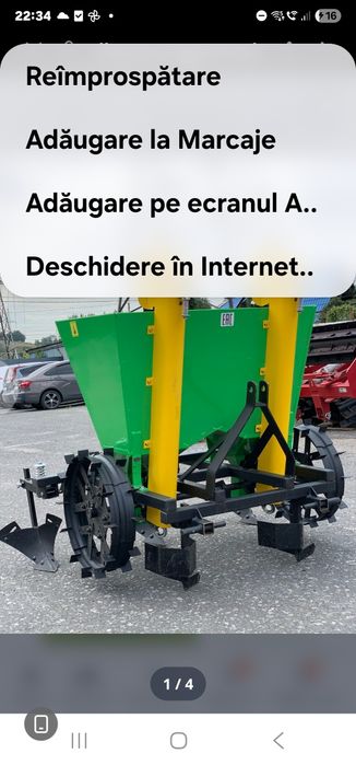 Mașină de plantat semănat cartofi cu două rânduri pentru tractor trans