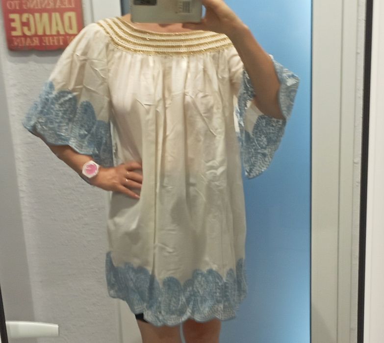 Рокля памук и ламе