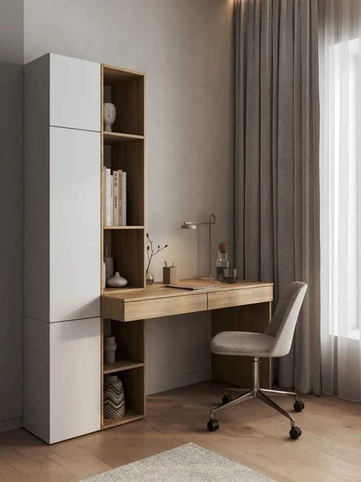 Стол компьютерный со шкафом и полками для школьника и взрослого