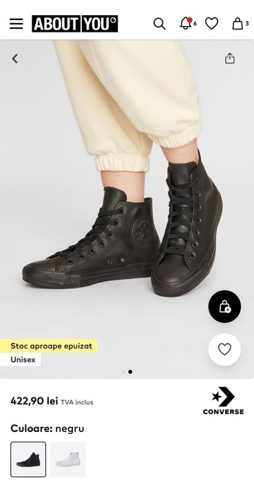 Tenisi Converse din piele  negri