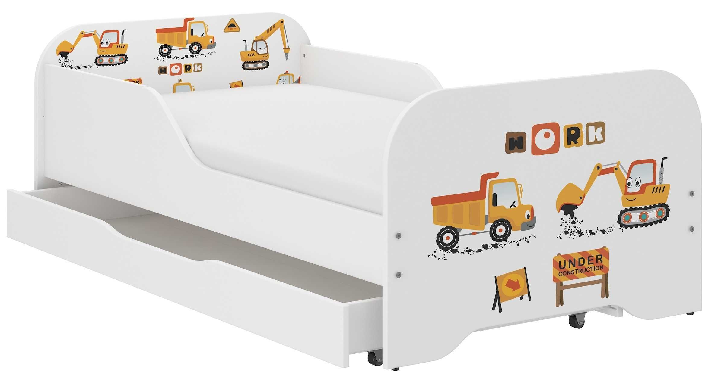 Pat copil cu saltea si sertar Miki 160x80cm Printesa Santier Zoo Vulpe