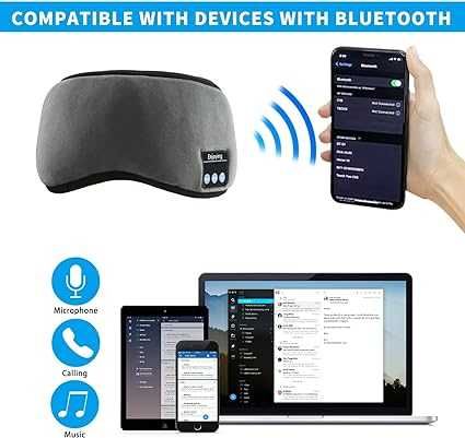 Маска для сна Bluetooth для беспроводных наушников для сна.