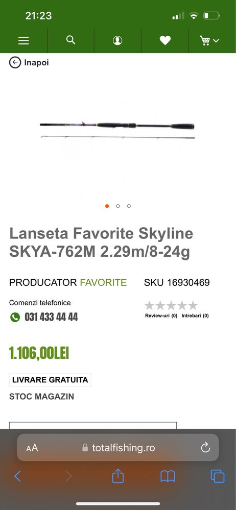 Lanseta Spinning Favorite Skyline 762M