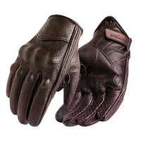 Мотоциклетные перчатки, кожаные мужские коричневые перчатки,perforated