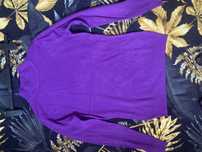 Pulover dama mov, gat scurt/semi, nou, S/M