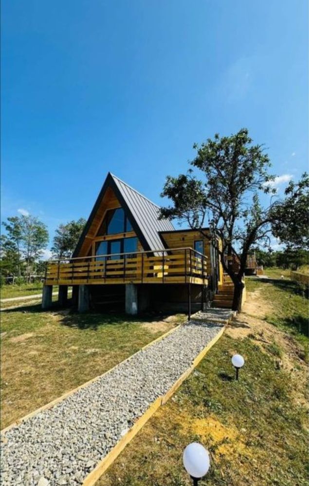 Cabane din lemn tip casa sau Aframe la comanda accept variante auto